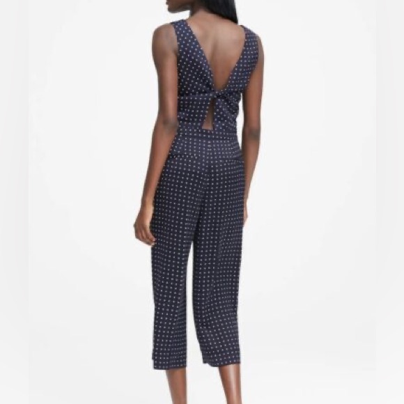 Banana Republic Polka Dot Twist Back Crop Jumpsuit - Picture 1 of 14